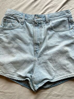 Levi's Light Blue High-Rise Denim Shorts